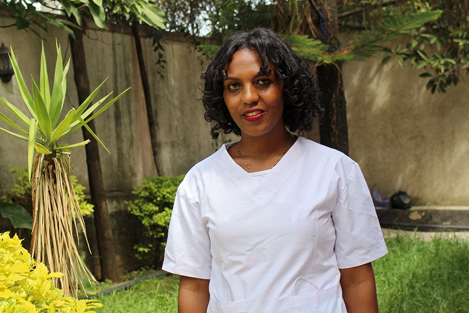 Simret Tesfaye poses for a photo.  Photo:  UN Women/Bethlehem Negash